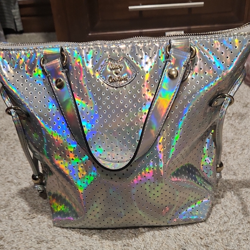 Rare Juicy Couture Iridescent Silver Tote